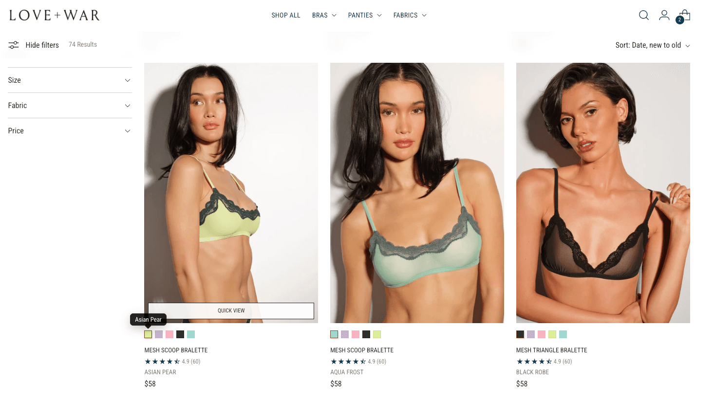 Gallery image: Love + War returns automation and bundle PDP – 1 of 8