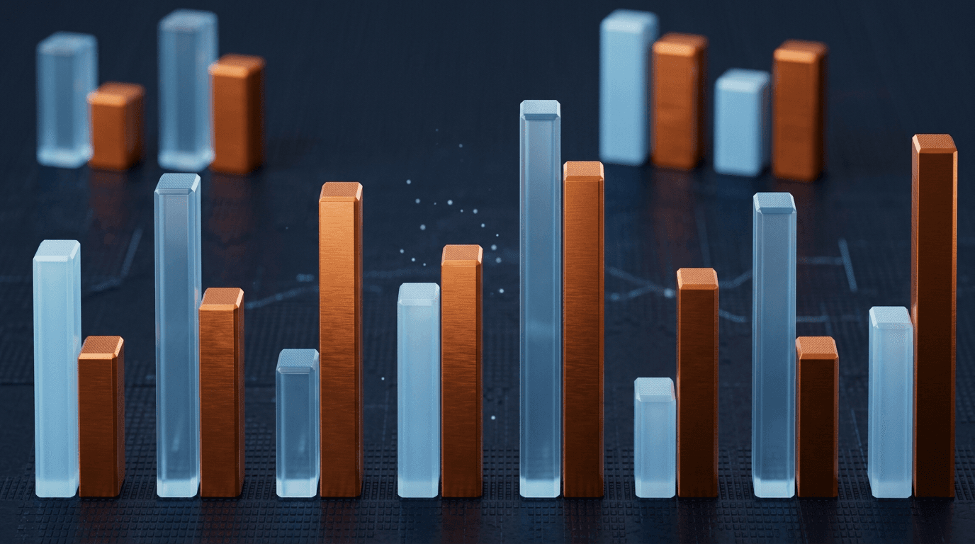 Abstract bar chart representing digital growth and revenue